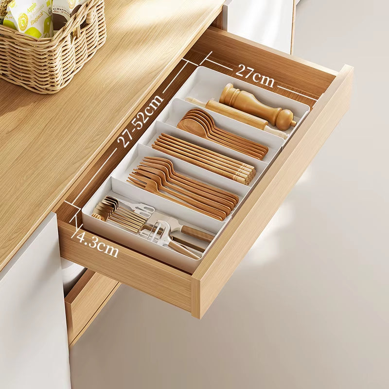Expandable Drawer Organizer Versatile Adjustable Organizer Cutlery Tray for Kitchen Drawer Spoons Forks Knives Cutlery Holder