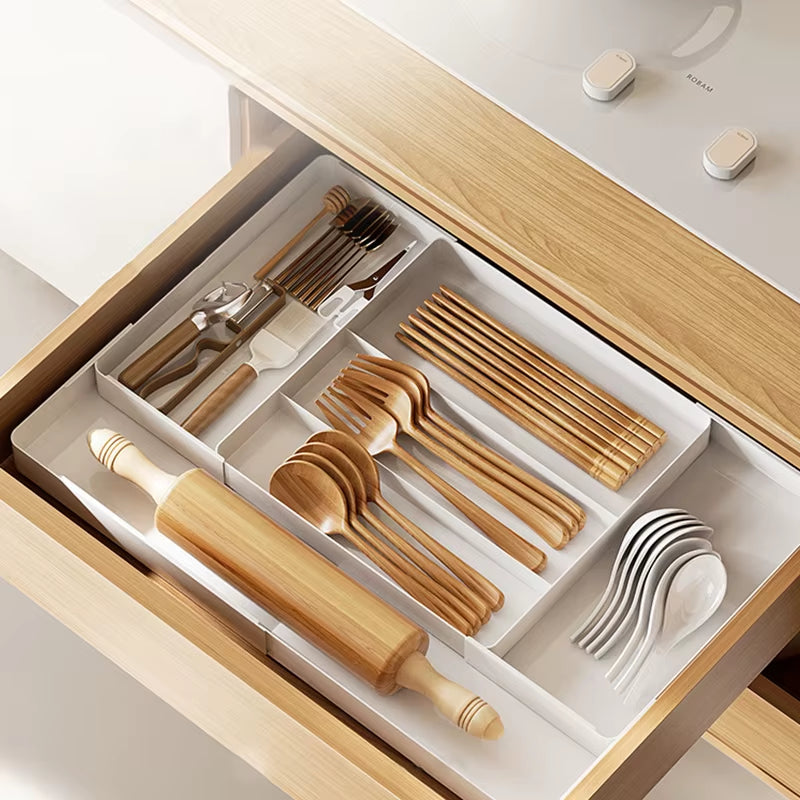 Expandable Drawer Organizer Versatile Adjustable Organizer Cutlery Tray for Kitchen Drawer Spoons Forks Knives Cutlery Holder